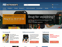 Tablet Screenshot of pro-instruments.dk